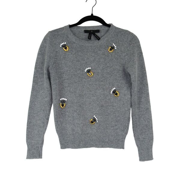 Bread n Butter Purple City Women's Gray Wool Blend Beaded Sweater SZ XS - Picture 1 of 5